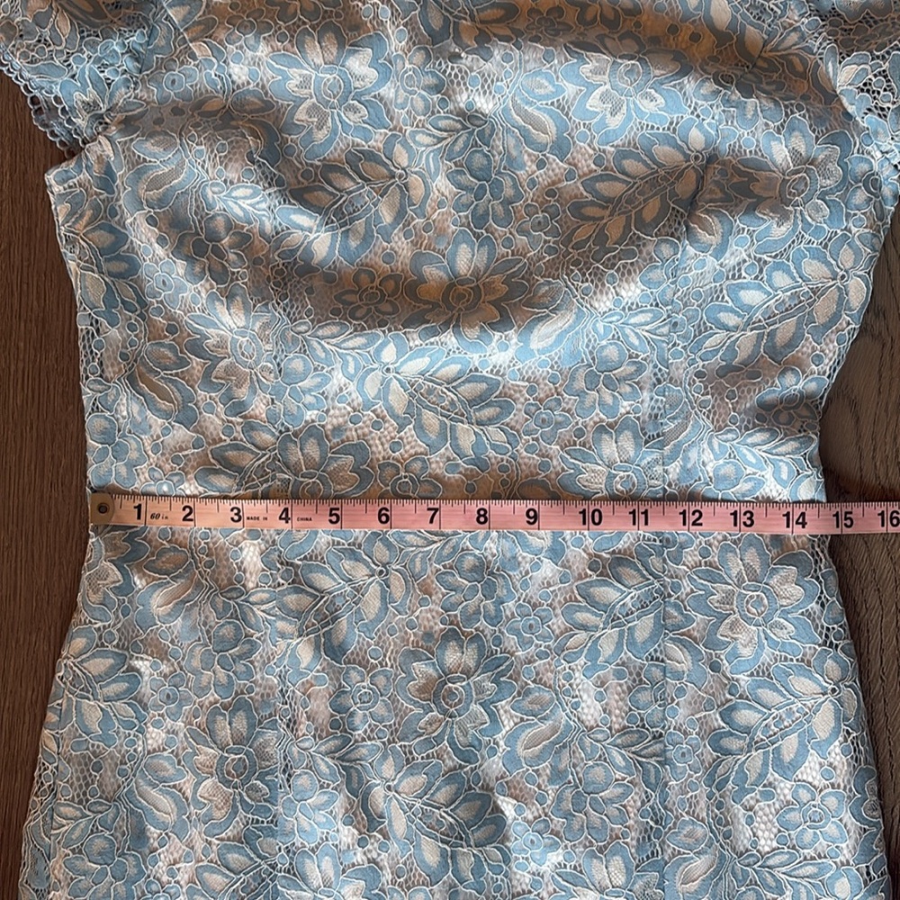 Rachel Parcell Lace Sheath with Ruffle Hem - Celeste Blue Size M - Picture 12 of 16